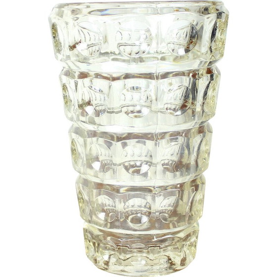 Image 1 of Vintage clear glass vase by Frantisek Peceny for Hermanova Hut, Czechoslovakia 1963