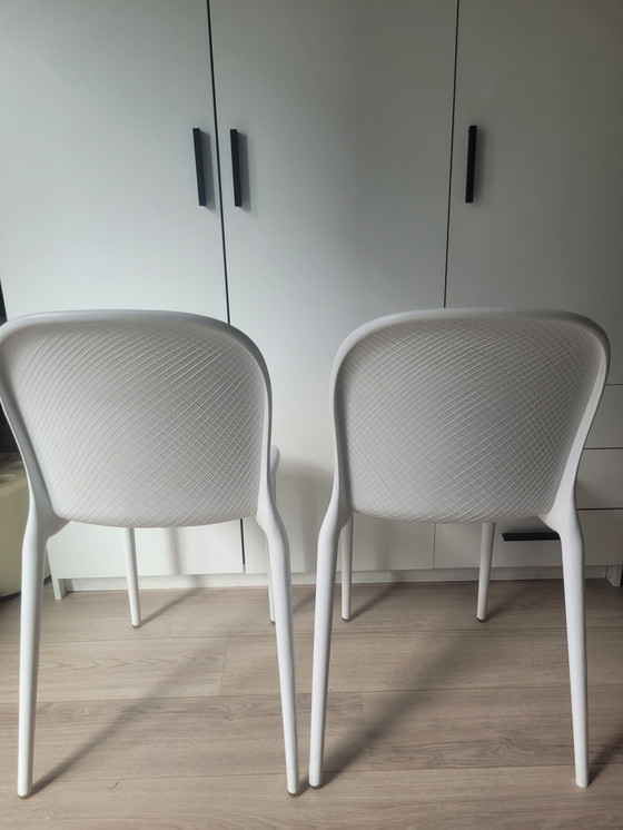 Image 1 of 3x Kartell Thyla chaises blanches