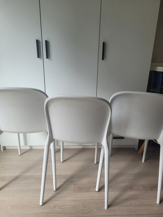 Image 1 of 3x Kartell Thyla chaises blanches