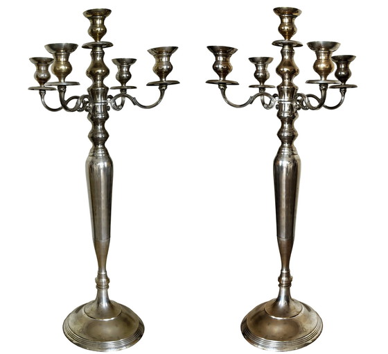 Image 1 of Pair Of Large 19th Century Candelabras