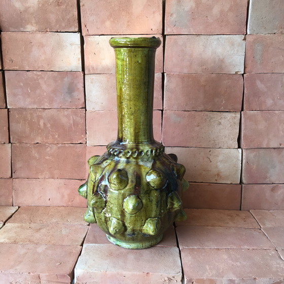 Image 1 of Tamegroute Glazed Earthenware Pottery Vase