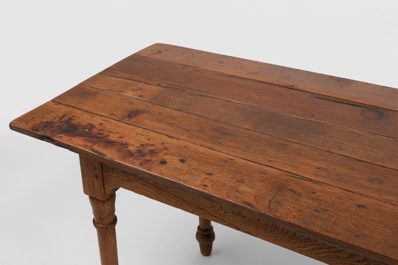 Image 1 of Rustic farmhouse pine table, France, 1850S