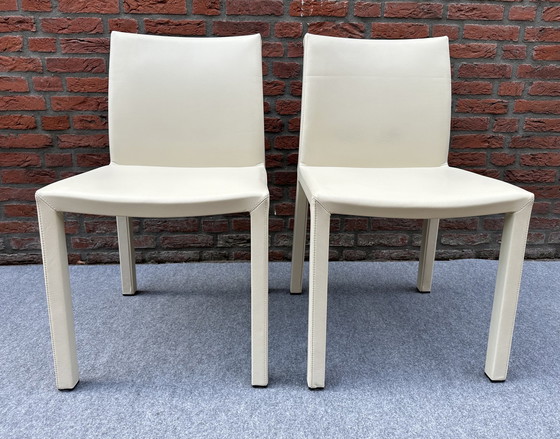 Image 1 of 2 x vintage chairs leather