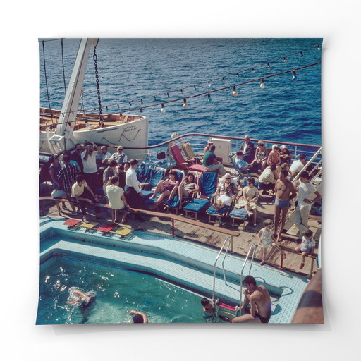 1X Sunning Passengers On Deck, 1965 | Photographer Willem Van Der Poll