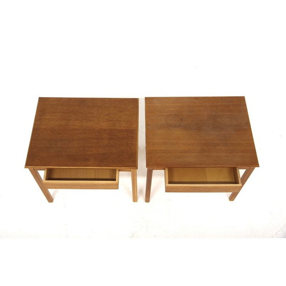 Image 1 of Pair of vintage oak bedside tables, Sweden 1960