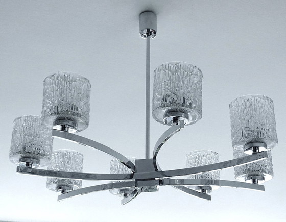 Image 1 of Very Large Vintage Kaiser Glass Pendant Lamp