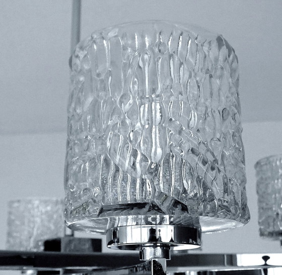 Image 1 of Very Large Vintage Kaiser Glass Pendant Lamp
