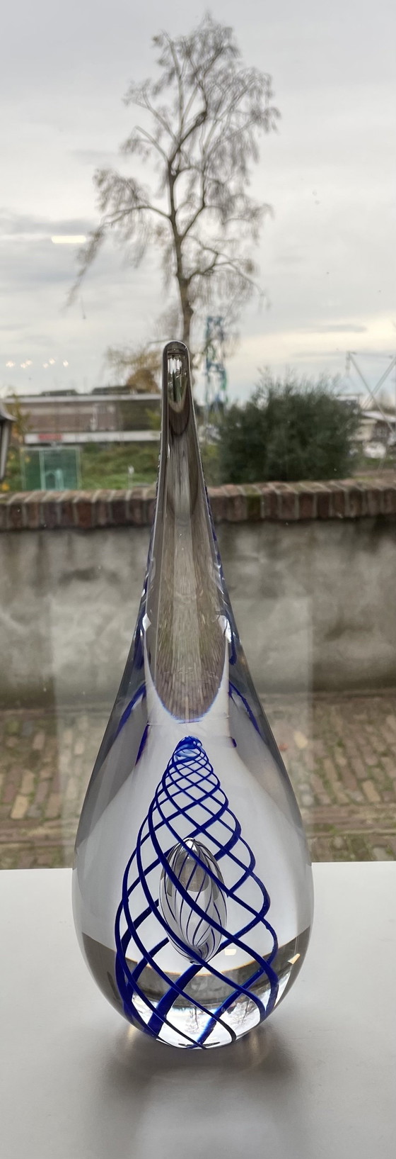 Image 1 of Xl Glass Object " Drop" By Jan Machalek