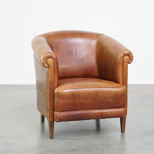 Club Chair Made Of Beef Leather