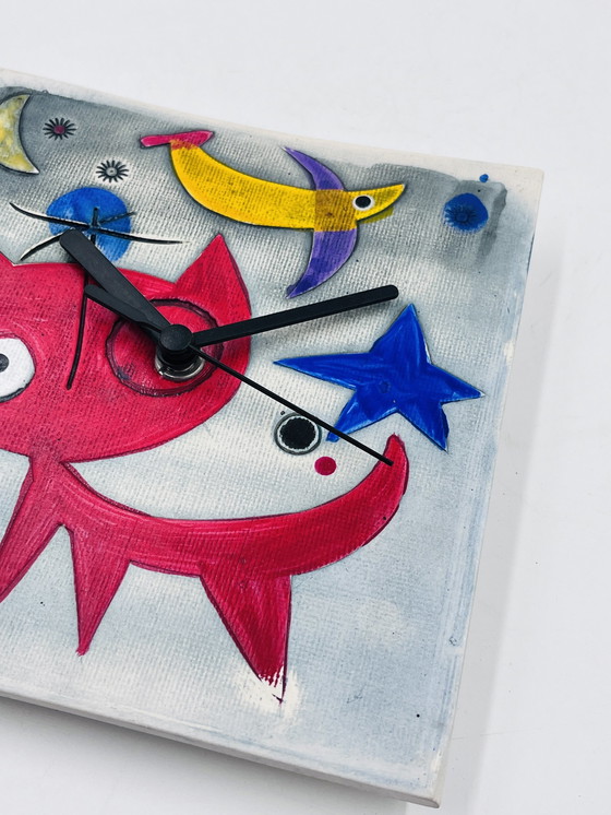 Image 1 of Joan Miro Style Ceramic Clock