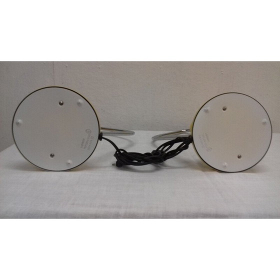 Image 1 of Pair of vintage metal and glass table lamps by Lidokov Boskovice, Czechoslovakia 1960