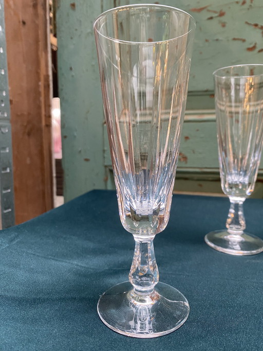 Set Of 5X Royal Leerdam Crystal Flûtes