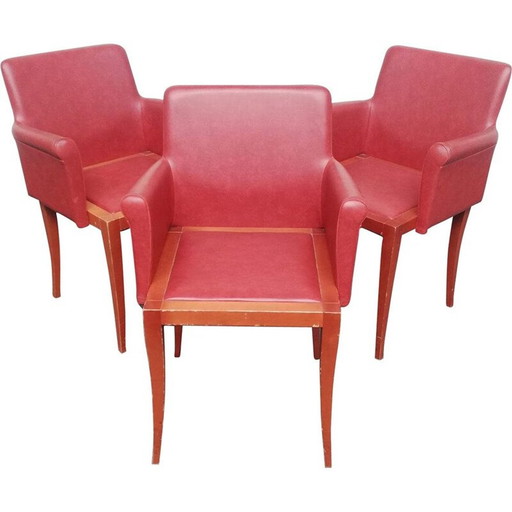 Vintage bridge armchair in solid wood by Didier Gomez for Ligne Roset