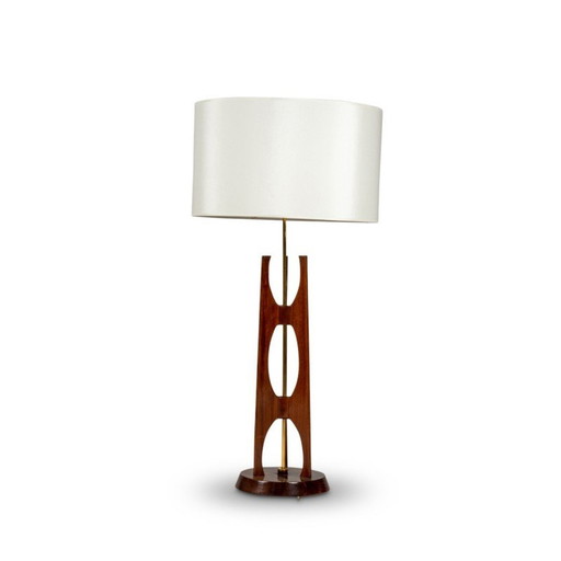 Lampada vintage in teak e ottone, Danimarca 1960