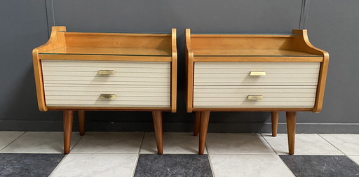 Set Of 2 Night Stand Cabinets 1960S