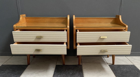 Image 1 of Set Of 2 Night Stand Cabinets 1960S