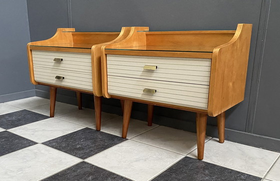 Image 1 of Set Of 2 Night Stand Cabinets 1960S