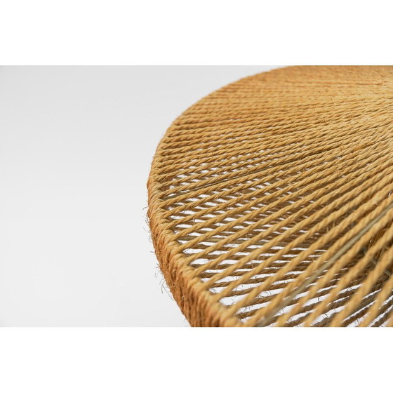 Image 1 of Vintage teak and jute pendant lamp for Temde Swiss, Switzerland 1960