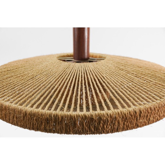 Image 1 of Vintage teak and jute pendant lamp for Temde Swiss, Switzerland 1960