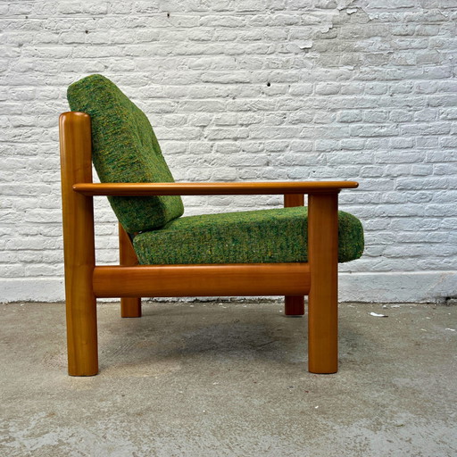 Fauteuil Wilhelm Knoll avec accoudoirs en bois - vert, marron | midcentury