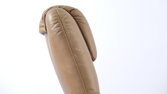 Image 1 of Vintage leather armchair with footstool