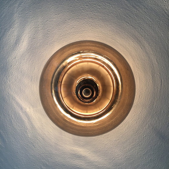 Image 1 of Dijkstra Smoked Glass Ceiling Lamp, Mid-century, Space Age, 1970’s