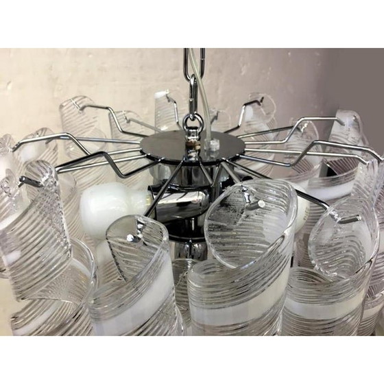 Image 1 of Murano Glass Chandelier "Virgola" Made In Italy Venini Style