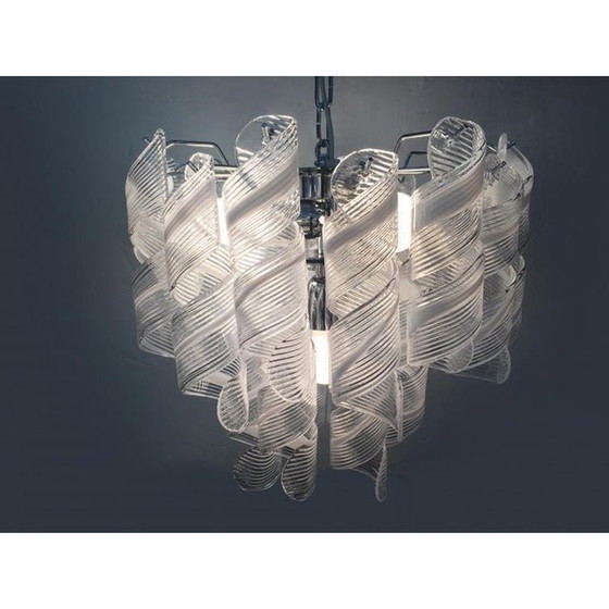 Image 1 of Murano Glass Chandelier "Virgola" Made In Italy Venini Style