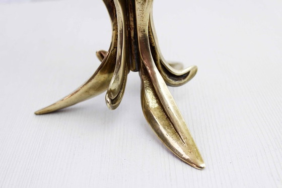 Image 1 of Art Nouveau Flower brass Candlestick