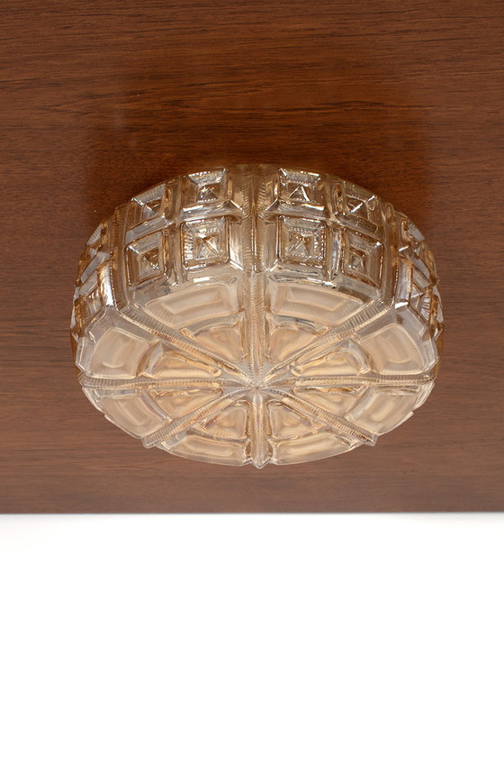 Image 1 of Model 10 New Old Stock Wila ceiling light round amber large frosted