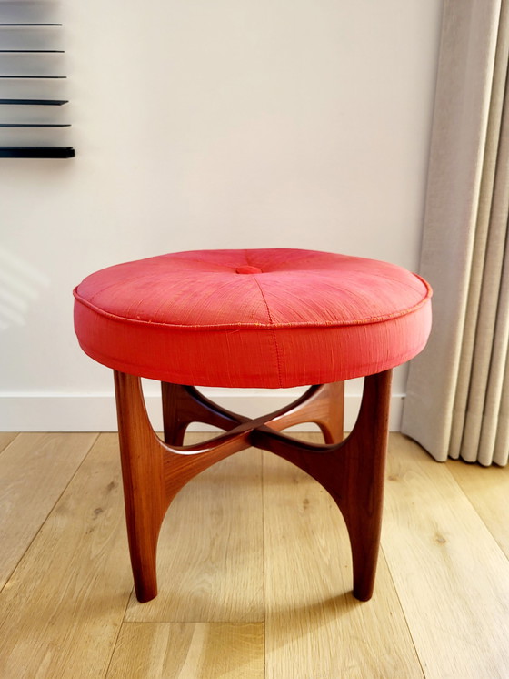 Image 1 of G - tabouret plan "fresco" style Mid Century, Angleterre