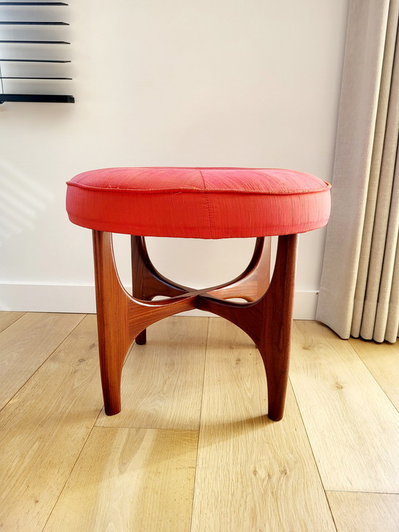 Image 1 of G - tabouret plan "fresco" style Mid Century, Angleterre