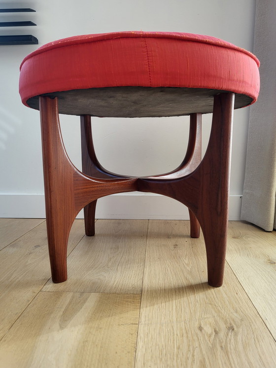 Image 1 of G - tabouret plan "fresco" style Mid Century, Angleterre