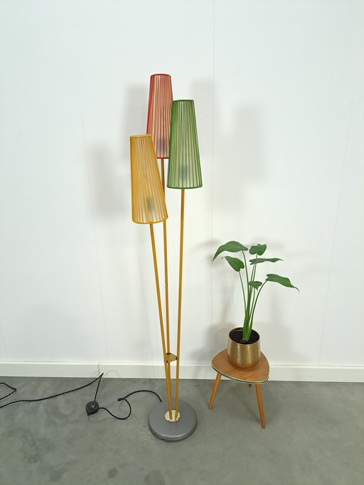 1950s floor lamp with colored shades, floor lamp