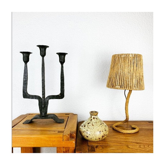 Image 1 of Candeliere brutalista in ferro battuto d'epoca