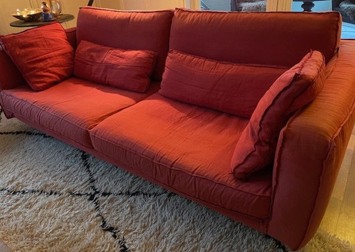 Red Linen 4-Sits Linteloo Sofa