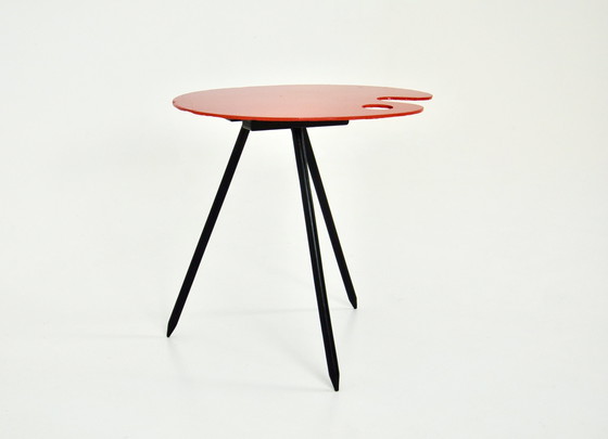 Image 1 of Table d'appoint Exposition 1958 par Lucien De Roeck pour Bois Manu