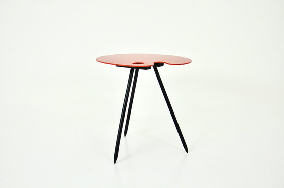 Image 1 of Table d'appoint Exposition 1958 par Lucien De Roeck pour Bois Manu