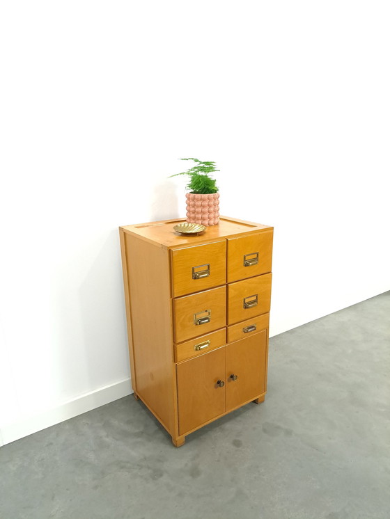 Image 1 of Old Wooden Chest of Drawers With Doors