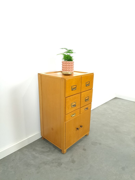 Image 1 of Old Wooden Chest of Drawers With Doors