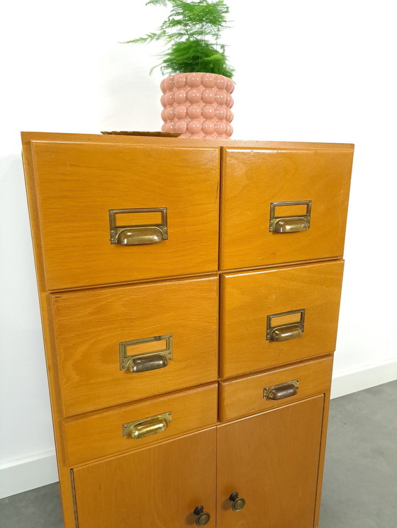 Image 1 of Old Wooden Chest of Drawers With Doors