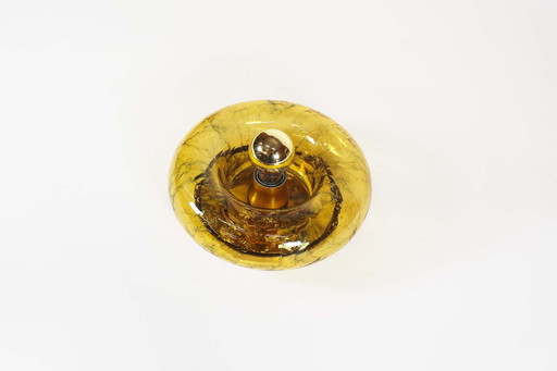 Vintage Glass 'Donut' Wall Lamp By Doria Leuchten