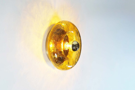 Image 1 of Vintage Glass 'Donut' Wall Lamp By Doria Leuchten