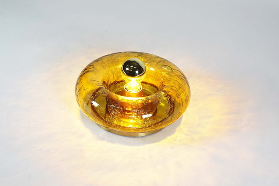 Image 1 of Vintage Glass 'Donut' Wall Lamp By Doria Leuchten