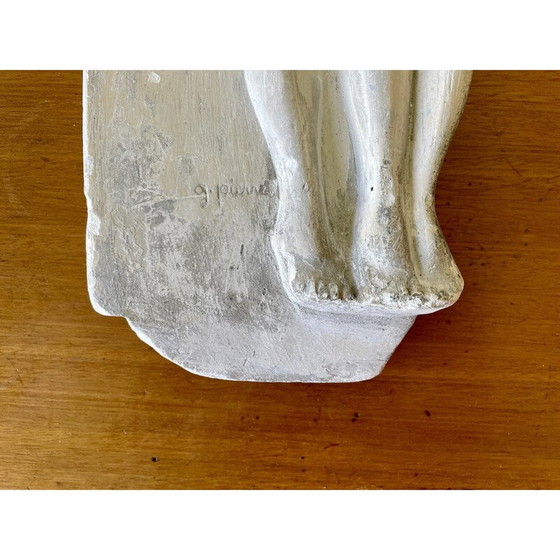 Image 1 of Vintage plaster bas-relief representing Adam and Eve