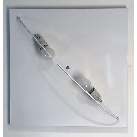 Image 1 of Vintage Saori wall lamp in white lacquered metal by Kazuhide Takahama, Italy 1970