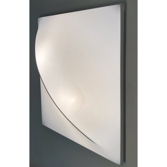 Image 1 of Vintage Saori wall lamp in white lacquered metal by Kazuhide Takahama, Italy 1970