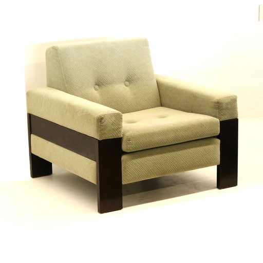 Poltrona brutalista vintage anni '60-'70, design di metà secolo