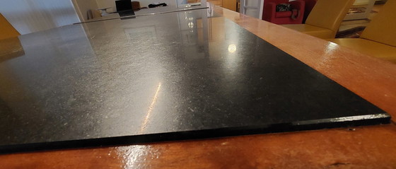 Image 1 of Large Wooden Dining Table With 2 Granite Tops Inlaid