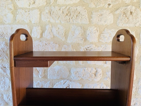Image 1 of Vintage Side Table With Magazine Rack, 1960’s